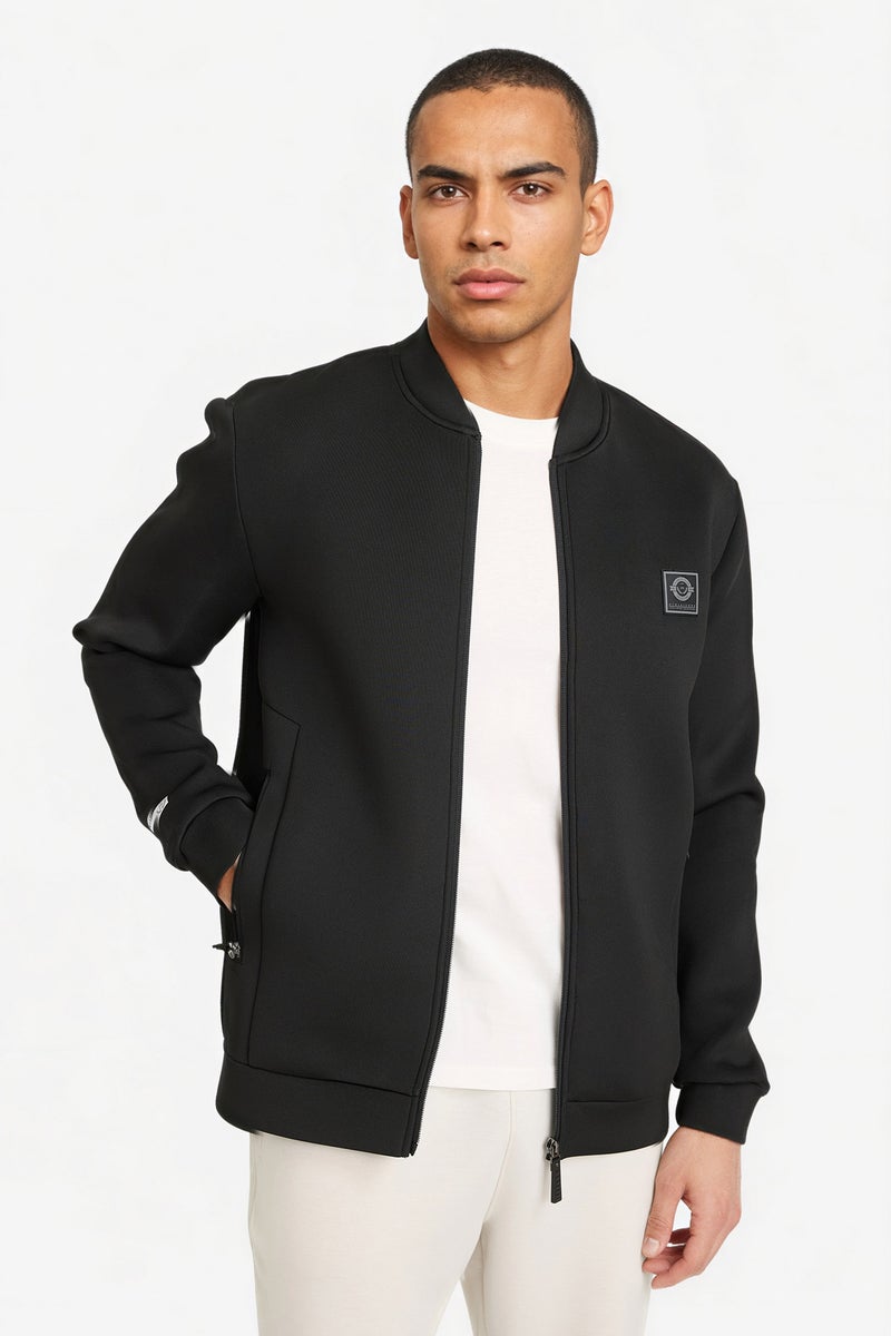 DeFacto Black Man Slim Fit College Collar Bomber Jacket Casual - Image 1